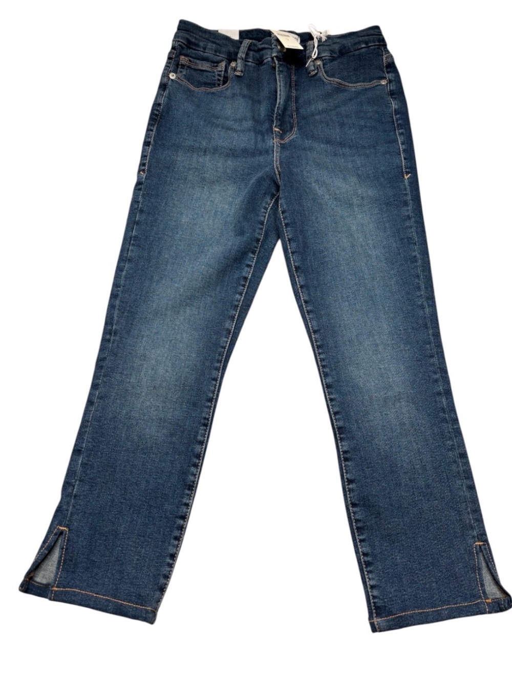 π·οΈ Good American Good Capri Skinny Jeans Mid Rise Crop Split Cuff Blue 4/27 NWT - Picture 2 of 16